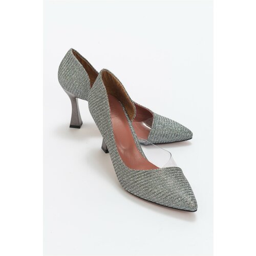 LuviShoes 653 Platinum Silvery Heels Women's Shoes Cene