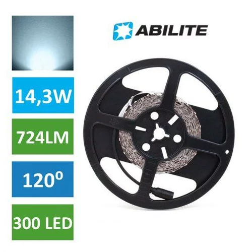 ABALITE LED trak 2835 300 LED 14,3W 5M hladno beli 6500K IP20