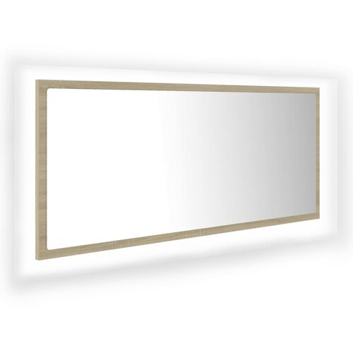 vidaXL led kopalni&scaron;ko ogledalo sonoma hrast 100x8,5x37 cm akril, (20777582) Cene