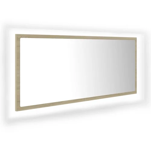 vidaXL LED kopalniško ogledalo sonoma hrast 100x8,5x37 cm akril, (20777582)