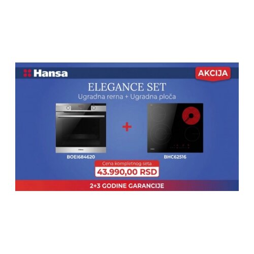 HANSA SETOVI Ugradni set rerna BOEI684620 + ploca BHC62516 HANSA ELEGANCE S Slike
