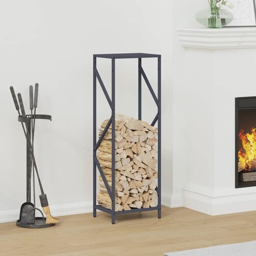 VidaXL Stalak za drva antracit 34x25x100 cm Hladno valjani čelik Slike