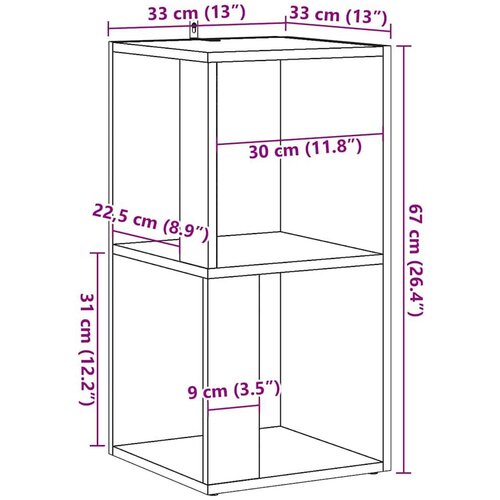 VidaXL Kutni ormarić staro drvo 33x33x67 cm konstruirano drvo Slike