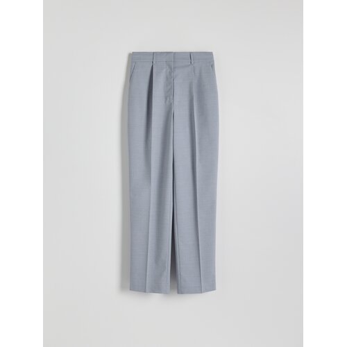 Reserved Hlače od odijela s mje&scaron;avinom vune - light grey Cijene