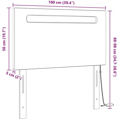  LED glava kreveta Boja cappuccina 100 cm Lažna koža Slike