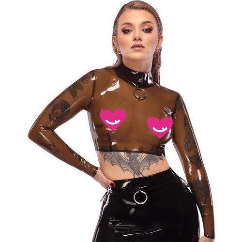 Latex Crop Top with Long Sleeves 2901374 Smoky Transparent S Cijene