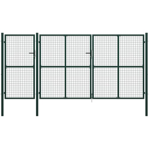 vidaXL Vrtna vrata jeklena 400x200 cm zelena, (21040177) Cene