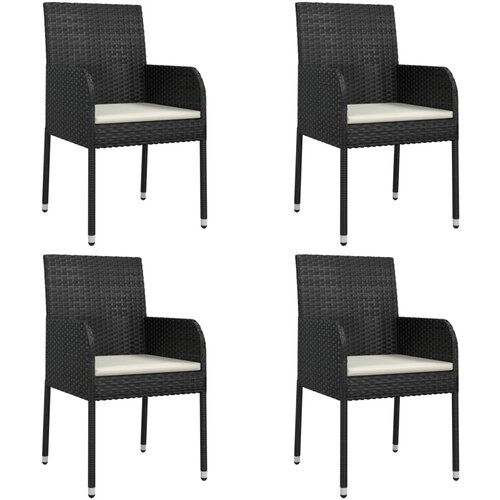 Maison Chic Vrtni stoli - Stol za vrt z blazinami 4 kosi poli ratan črni JS2238, (21876777) Slike