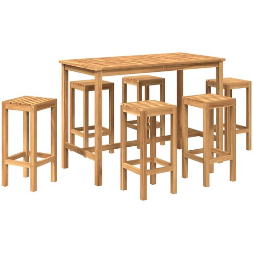  bar set 7 pcs Neprerađeno Čvrsto teak drvo Slike