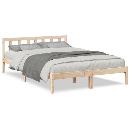 Maison Chic Dalj&amp;scaron;i Posteljni okvir - Dvoposteljna postelja - Zakonska postelja brez vzmetnice 140x210 cm trdna borovina, (21695204) Slike