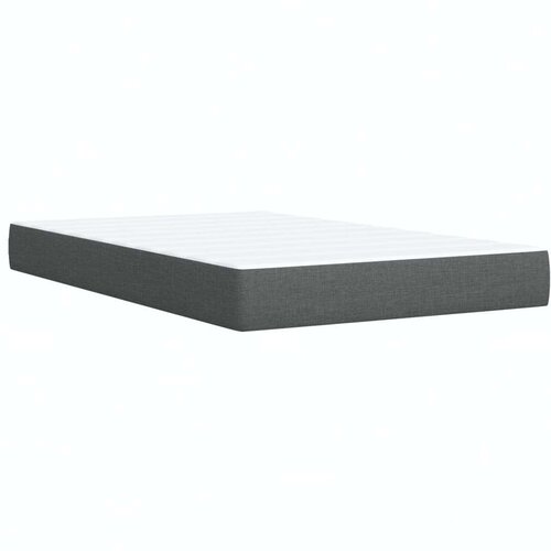 vidaXL Box spring postelja z vzmetnico temno siva 120x200 cm blago Cene