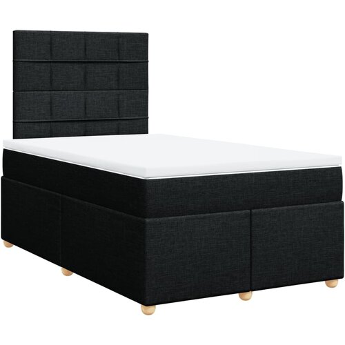 VidaXL Krevet box spring s madracem crni 120 x 190 cm od tkanine Slike