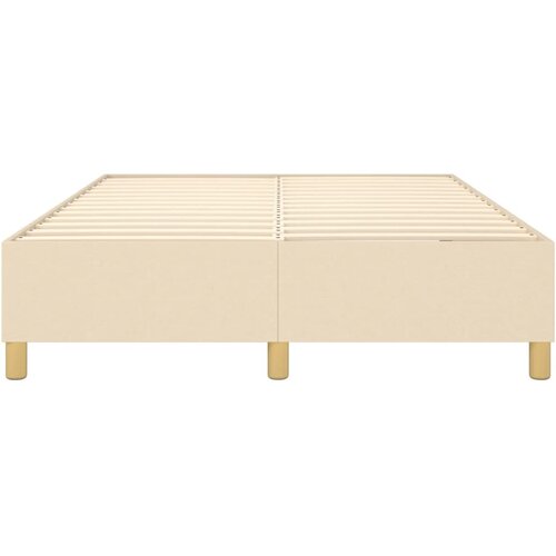  Okvir za krevet s oprugom krem 140 x 190 cm od tkanine Slike