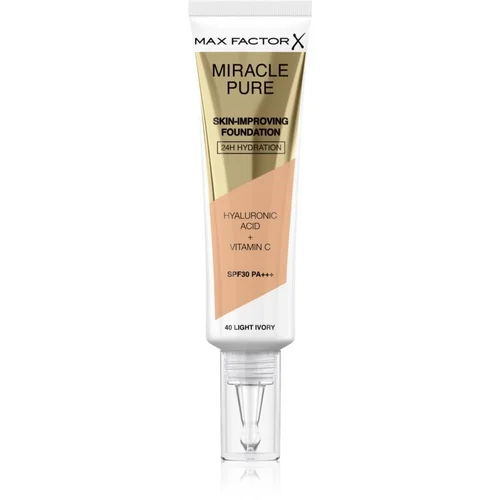 Max Factor Miracle Pure Skin-Improving Foundation SPF30 hranilna tekoča podlaga 30 ml odtenek 40 Light Ivory