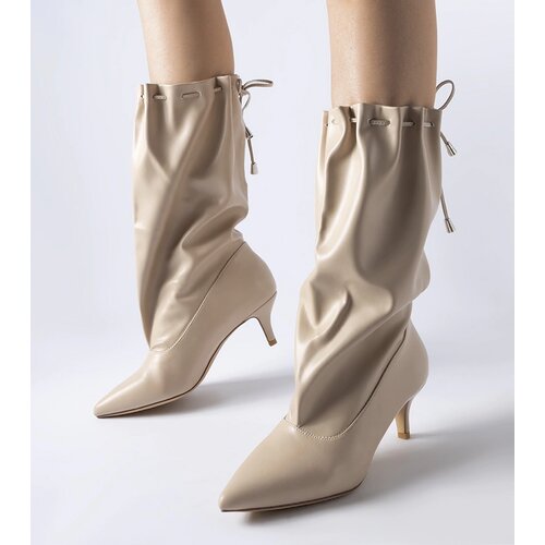 Gemre Beige stiletto boots Deserres Cene