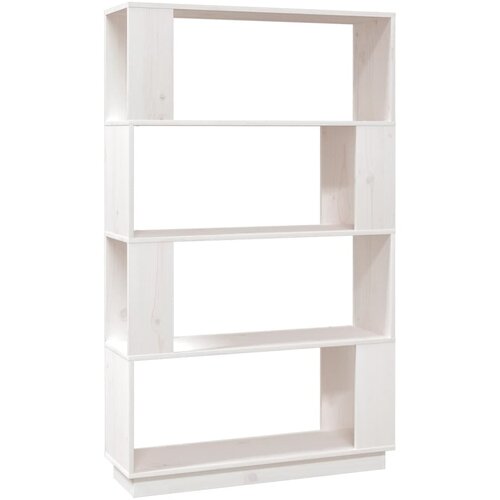 Maison Chic Knjižna omara - Knjižni regal bela 80x25x132 cm trdna borovina, (21725689) Slike