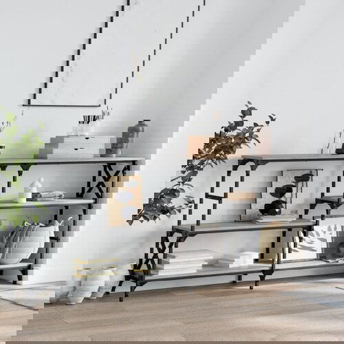 VidaXL Konzolni stol siva boja hrasta 150x29x76 5 cm konstruirano drvo Slike