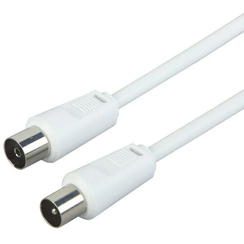 SCHWAIGER Priključni kabel za antenu (5 m, Bijele boje, 75 dB, IEC utikač, IEC utičnica) Slike