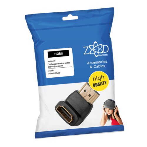 Zed Electronic Adapter HDMI kutni 90&amp;deg; - HDMI-KA/90 Slike