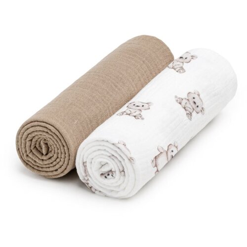 T-TOMI BIO Muslin Diapers platnene pelene Teddy 65x65 cm 2 kom Slike