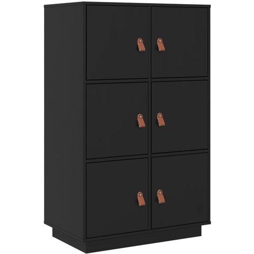 Maison Chic Visoka omara - Komoda - Predalnik črna 67x40x108,5 cm trdna borovina, (21720062) Cene