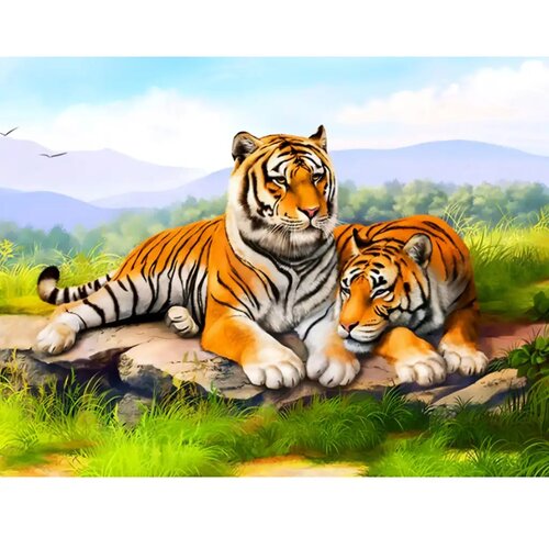 Magic Toys diamantna sestavljanka: komplet za diamantno slikanje tigrov 40x50 cm Cene