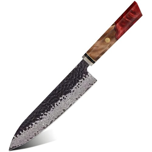 IZMAEL Damastni kuhinjski nož AI-37352 - Chef / Crvena Cijene