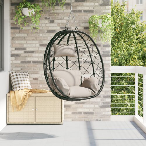 VidaXL Vje&amp;scaron;ena jaja stolica bez stalka Taupe Poli Rattan Slike