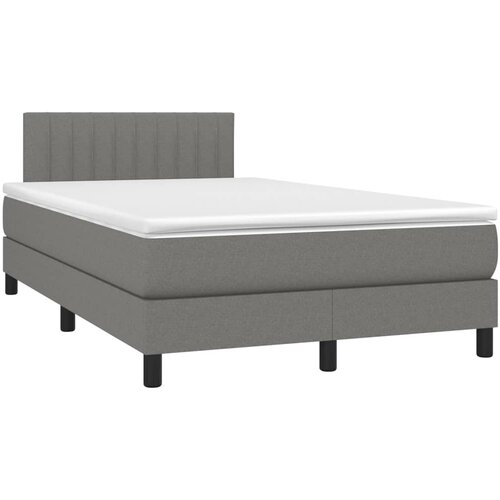  box spring s madracem LED tamnosivi 120 x 200 cm tkanina Slike