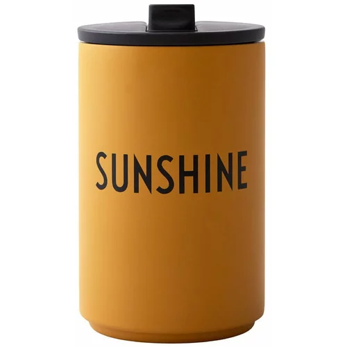 Design Letters Putna termo šalica boje senfa Sunshine, 350 ml