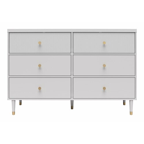 CosmoLiving by Cosmopolitan Siva nizka komoda 138x93 cm Elizabeth – Cene