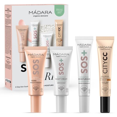 MÁDARA Organic Skincare SOS CARE 4-Step Skin-Soothing Routine Set - Light Cene