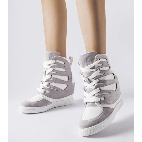 Gemre White-gray wedge sneakers Pantaleone Cene