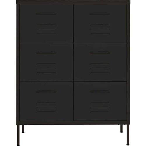 VidaXL Omarica s predali črna 80x35x101,5 cm jeklo Slike