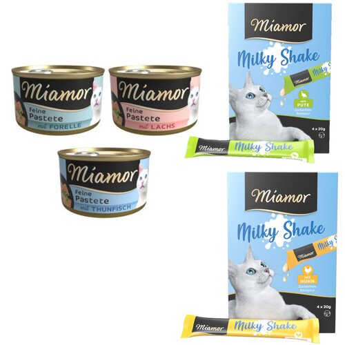  24x85g Miamor paštete + 4x20g Miamor Milky Shake puretina/piletina gratis! - Mješovito pakiranje riba (3 vrste) Cijene