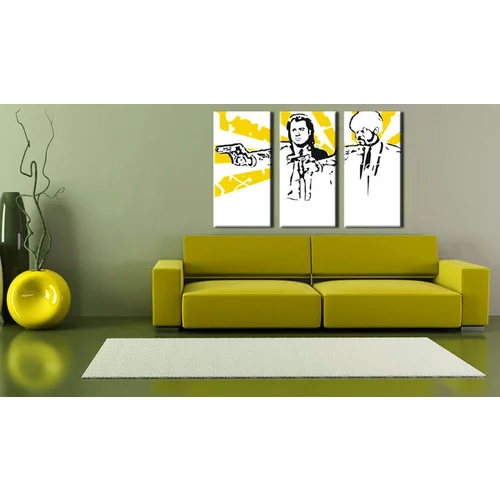  Ručno slikane slike na platnu na platnu POP Art Pulp fiction 3-dijelna ()