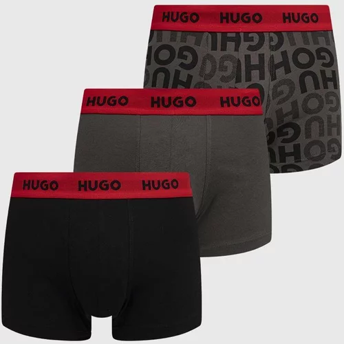 Hugo Boksarice 3-pack moški, siva barva