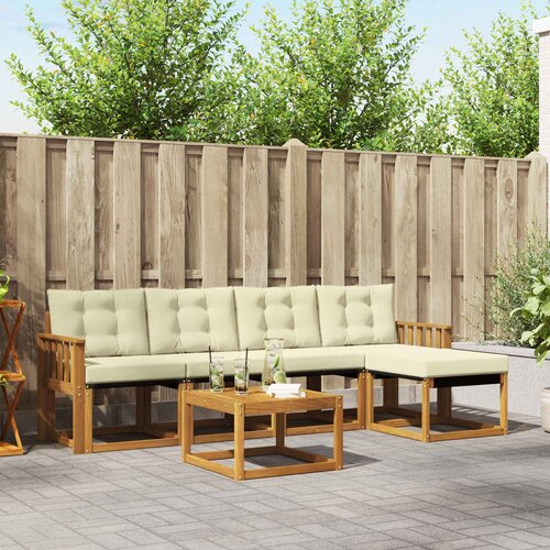  Set vanjskih sofa 6 kom. Prirodna i krem Cene