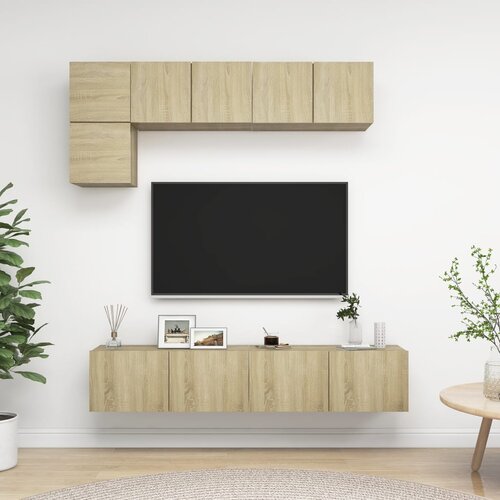 The Living Store Komplet TV omaric 5-delni sonoma hrast inženirski les - Komplet TV Omaric, (21374138) Slike