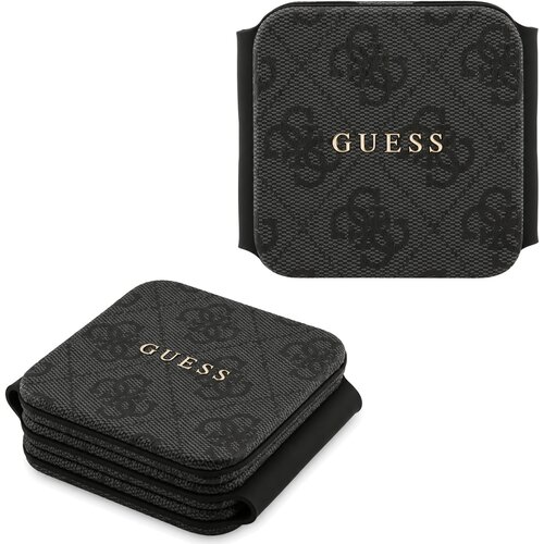 Guess PU 4G MagSafe 3v1 zložljiv brezžični polnilec črne barve za iPhone &amp;amp; AirPods &amp;amp; Apple Watch Slike