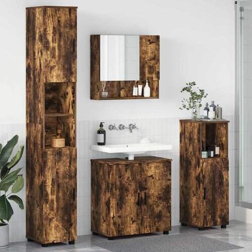 vidaXL Set namještaja za kupaonicu Zidne 4 pcs Dimljeni hrast Cijene