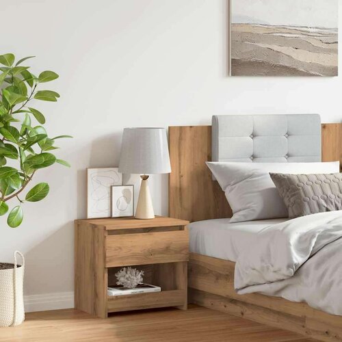 VidaXL Noćni ormarić Artisan hrast 40x30x39 cm izrađeno drvo Slike