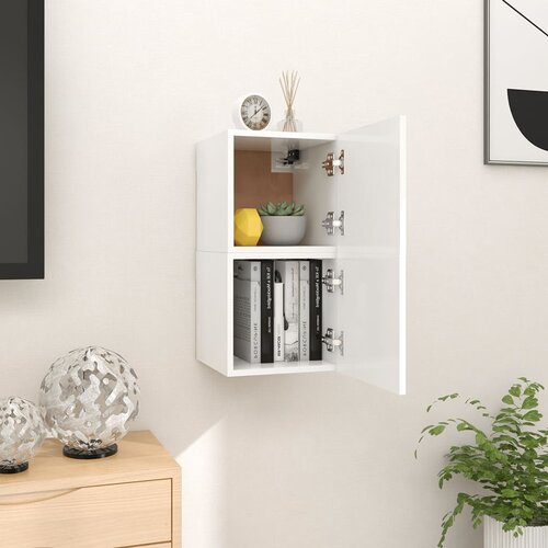 VidaXL stenske TV omarice 2 kosa bele 30,5x30x30 cm Slike