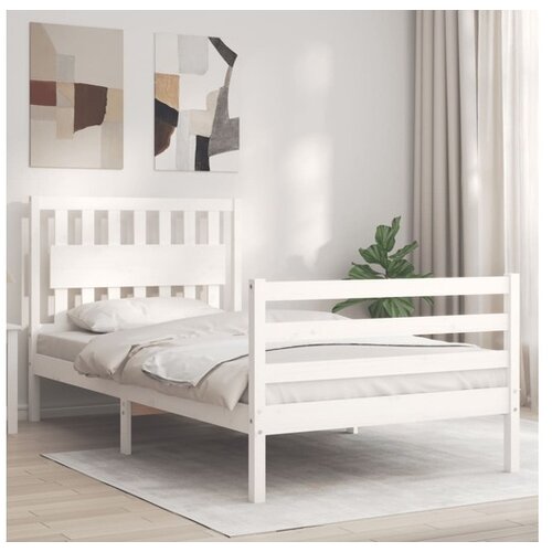 vidaXL Okvir za krevet s uzglavljem crni 100x200 cm od masivnog drva Cene