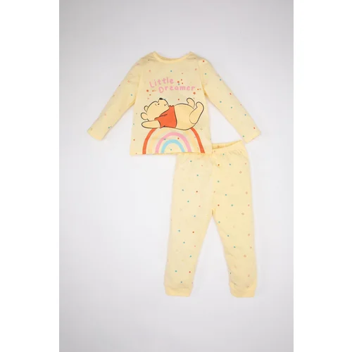 Defacto Baby Girl Disney Winnie The Pooh Long Sleeve Combed Cotton Pajama Set