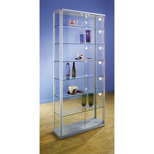 eurokraft pro Sodobno oblikovana vitrina, zbiralna vitrina, VxŠxG 1800 x 820 x 250 mm, z NN osvetlitvijo Cene