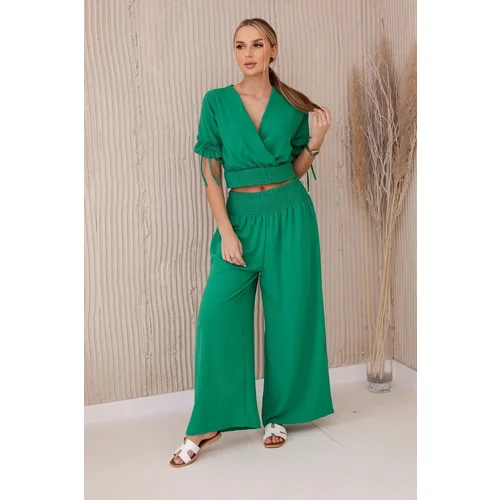 Kesi Women's set blouse + trousers - green