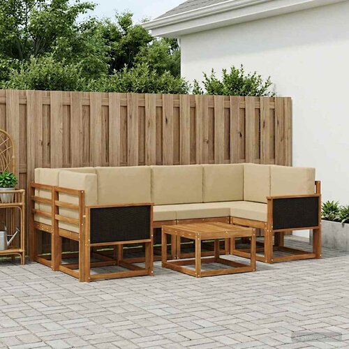 Set vanjskih sofa s jastukom 5 pcs Prirodna Cene