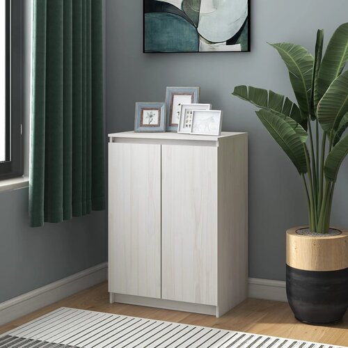 The Living Store Komoda bela 60x36x84 cm trdna borovina - Komoda, (21662540) Cene