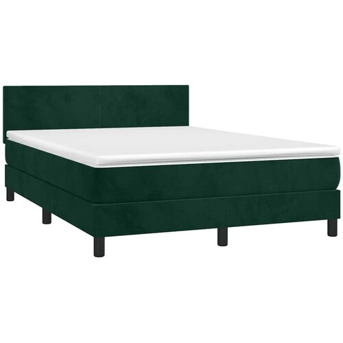  box spring s madracem LED tamnozeleni 140x190 cm bar&amp;scaron;un Slike
